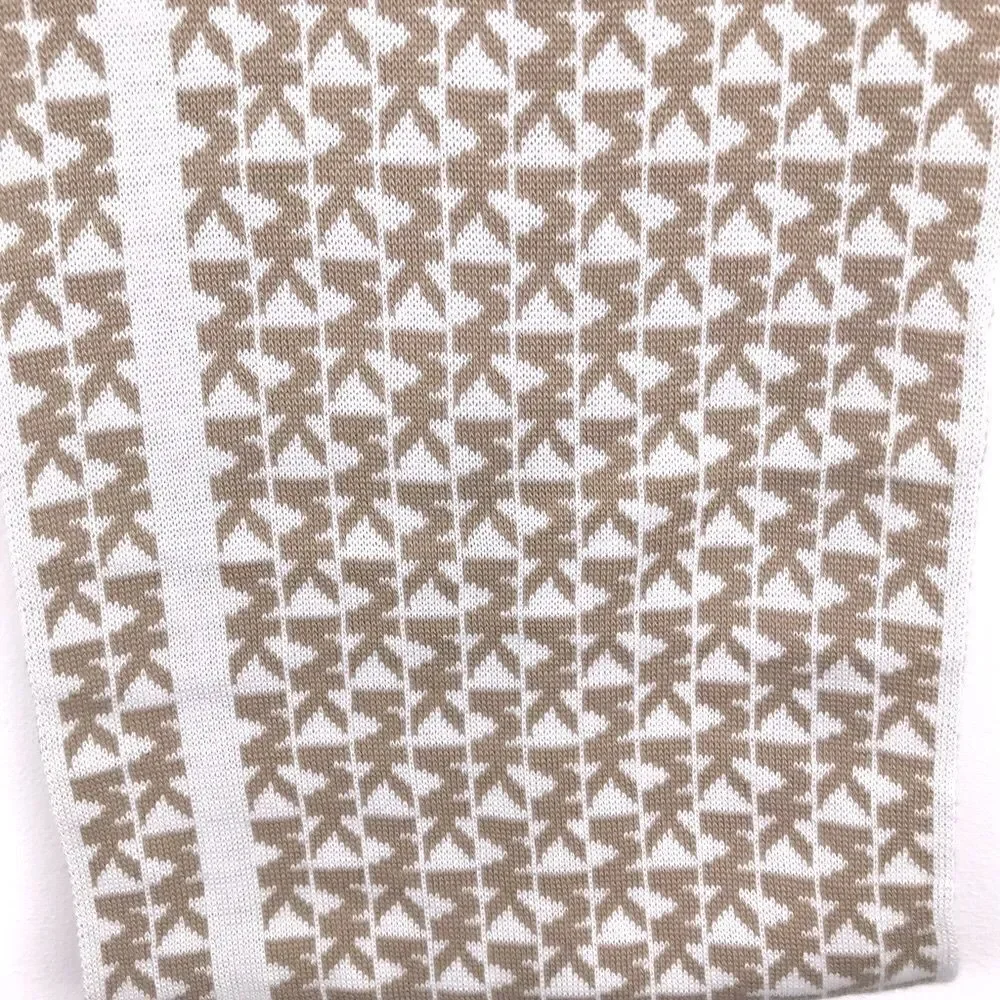 MICHAEL Michael Kors Tan and White MK Logo Infinity Scarf NEW